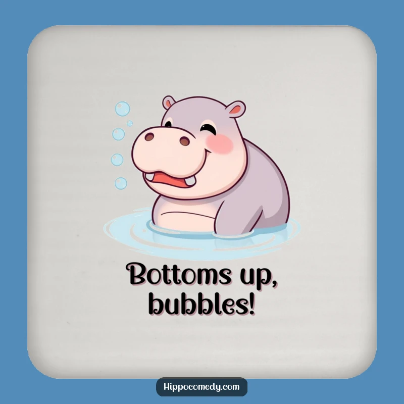 Funny Giggling Hippo Coaster: Bubbles Blowing Hippopotamus Drink Protector, Gift