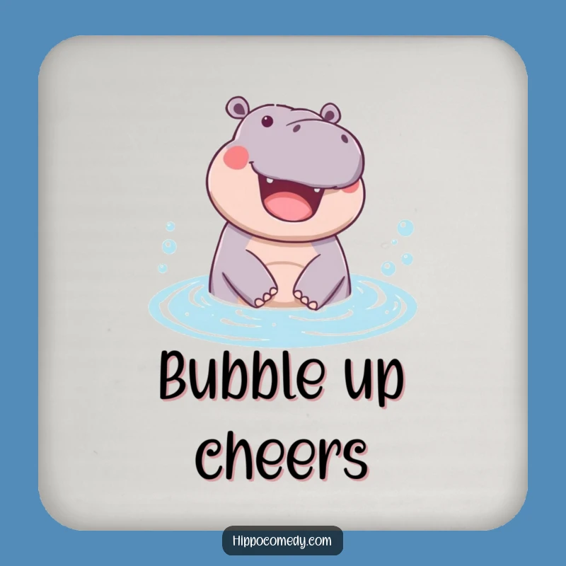 Funny Hippo Bubble Drink Coaster: Joyful Protection for Surfaces Gift