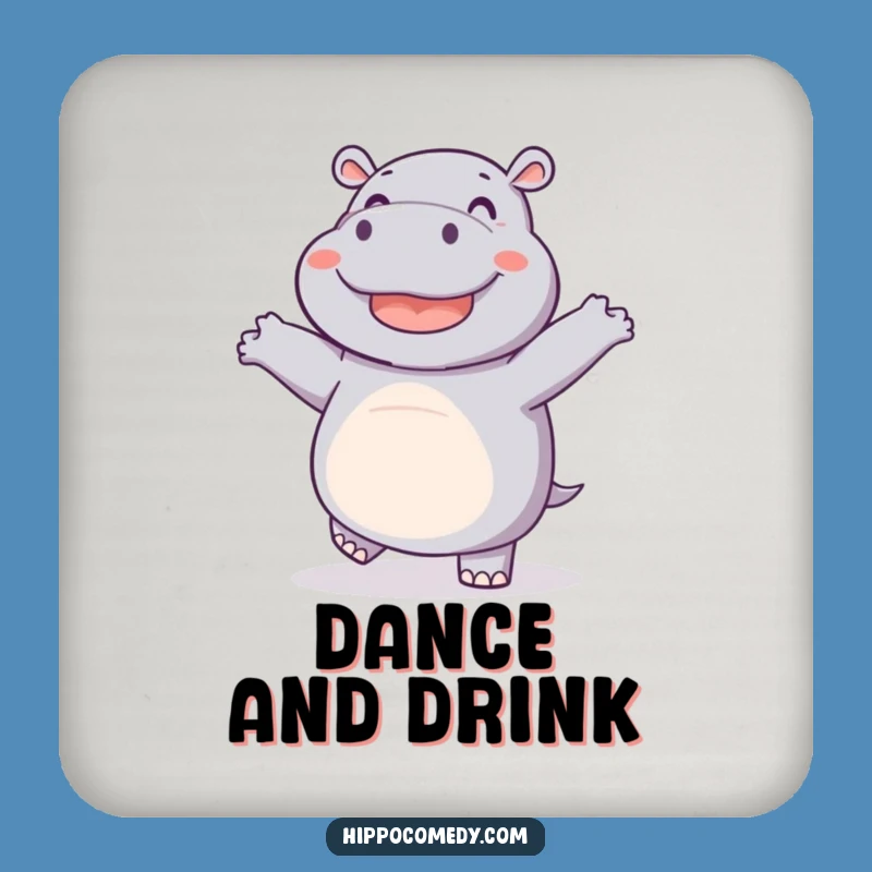 Funny Dancing Hippo Coaster - Protect Surfaces with Joyful Humor