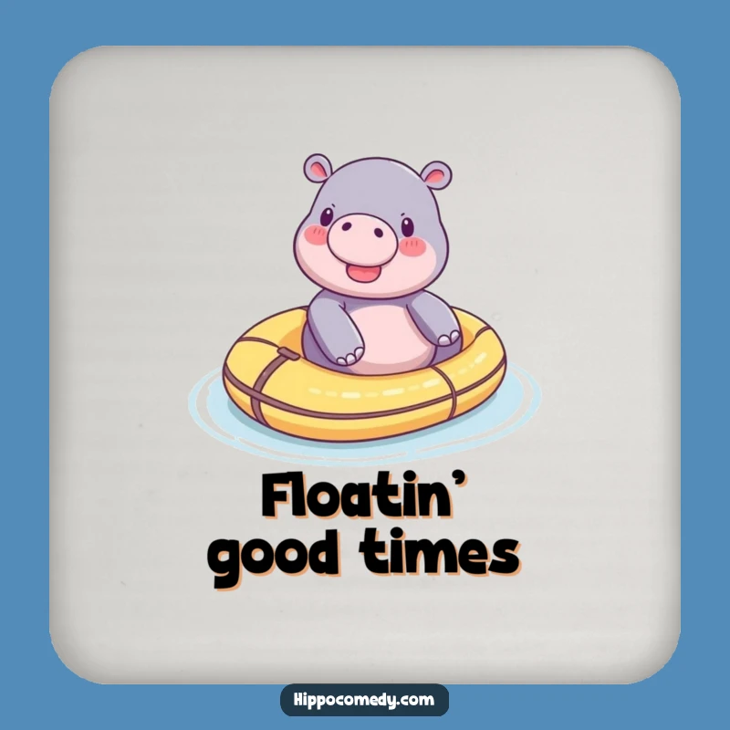 Funny Tiny Hippo Raft Coaster - Add Whimsy to Your Drink Station