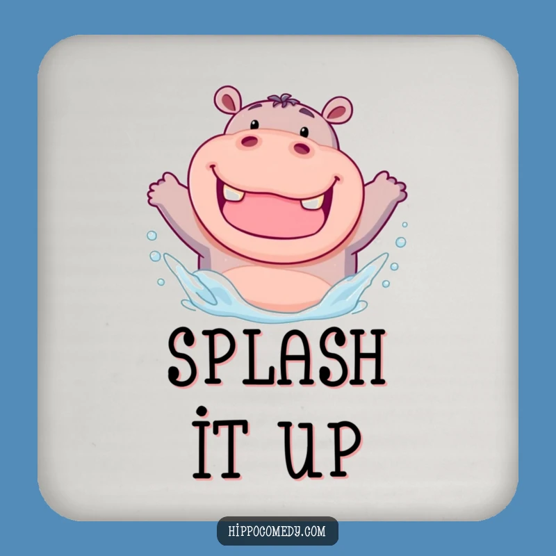 Funny Chubby Hippo Drink Coaster Set: Splashy Protection