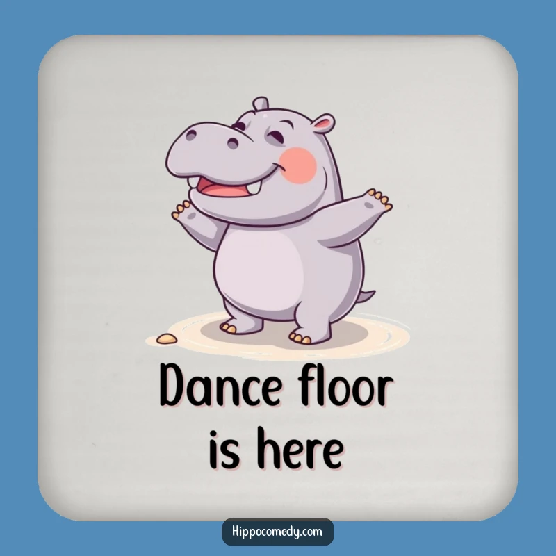 Funny Giggling Hippo Dance Coaster - Protect Surfaces with Playful Flair