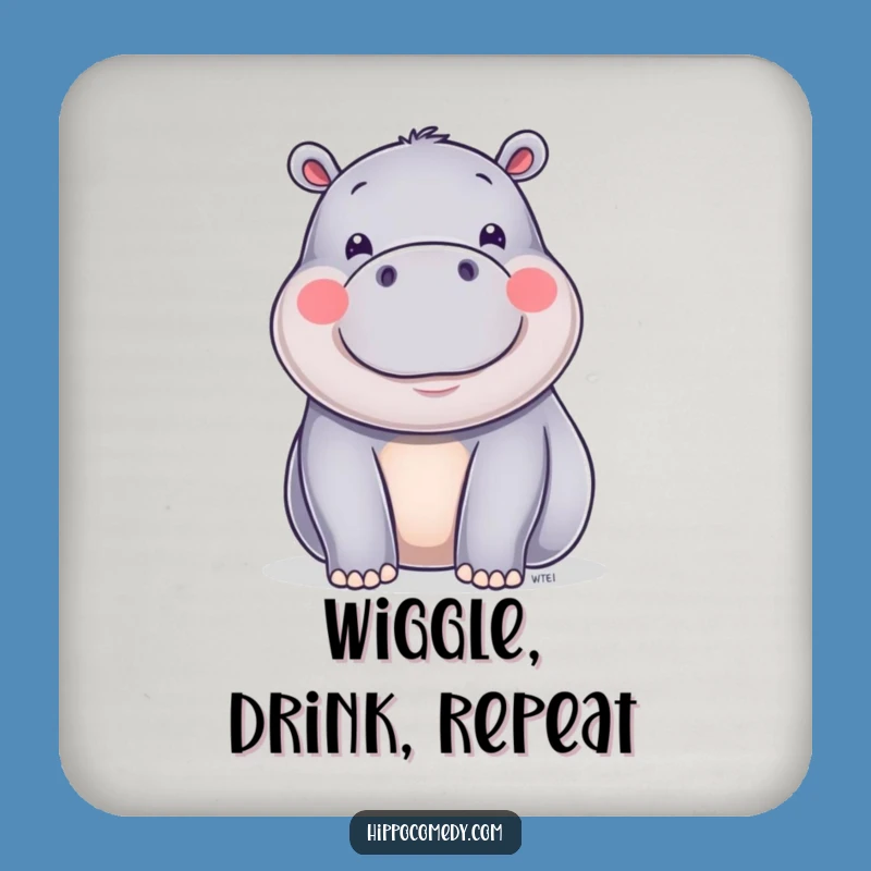 Funny Happy Hippo Wiggle Coaster - Shiny Hippo Decor for Table Protection Gift