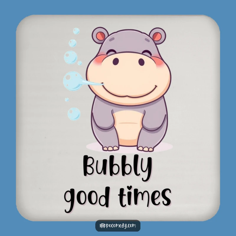 Funny Hippo Bubble Drink Coaster - Protect Surfaces, Fun Gift