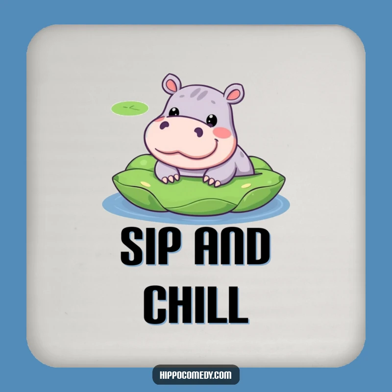 Funny Hippo Lily Pad Coaster - Cute Protection for Your Surfaces
