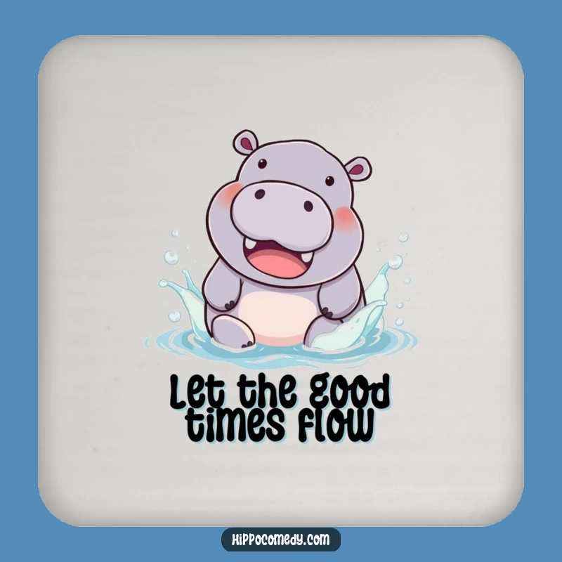 Funny Hippo Splash Coaster: Chubby Hippo Protects Surface, Unique Gift