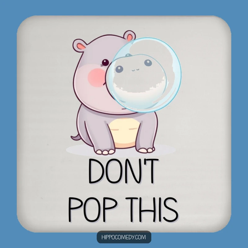 Funny Kawaii Hippo Bubble Coaster - Cute Animal Blow Table Protector Gift