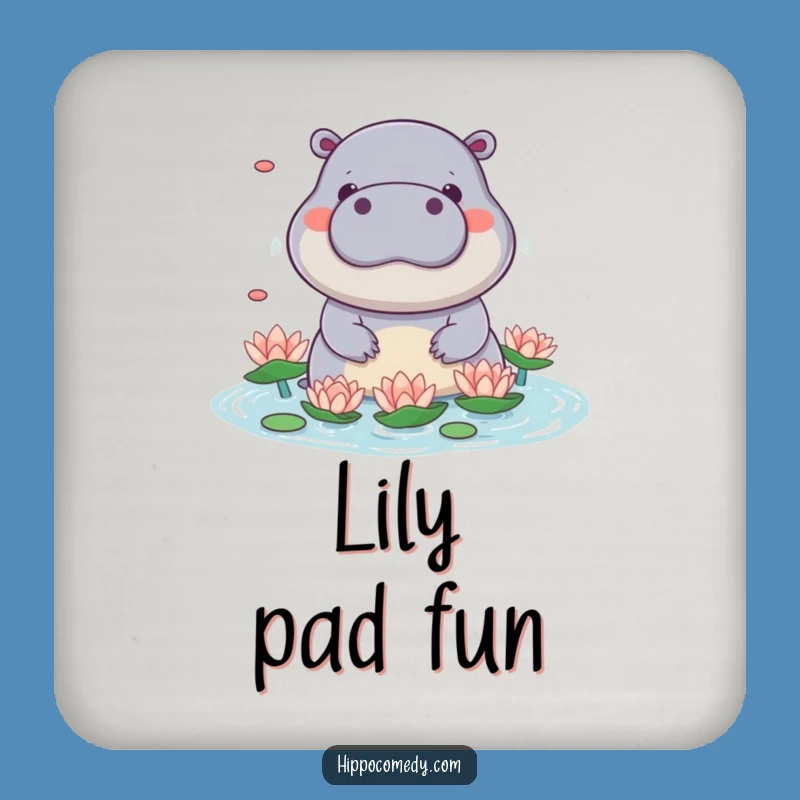Funny Kawaii Hippo Lily Juggling Coaster - Cute Surface Protection