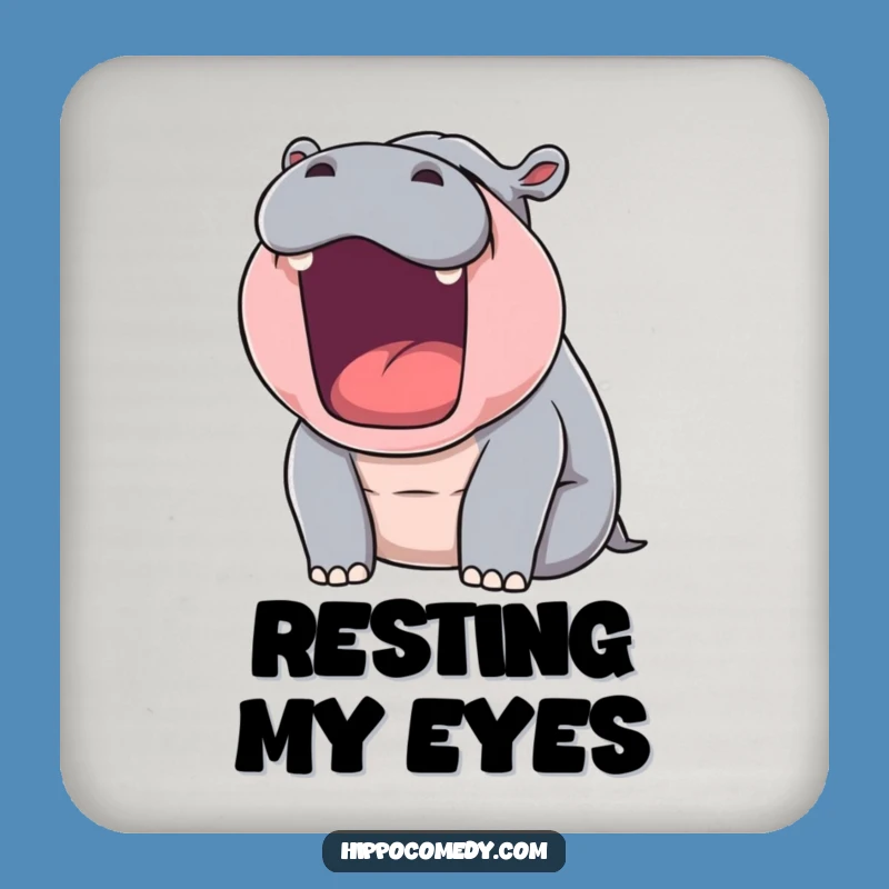 Funny Sleepy Hippo Yawn Coaster: Protect Surfaces with Hilarious Style