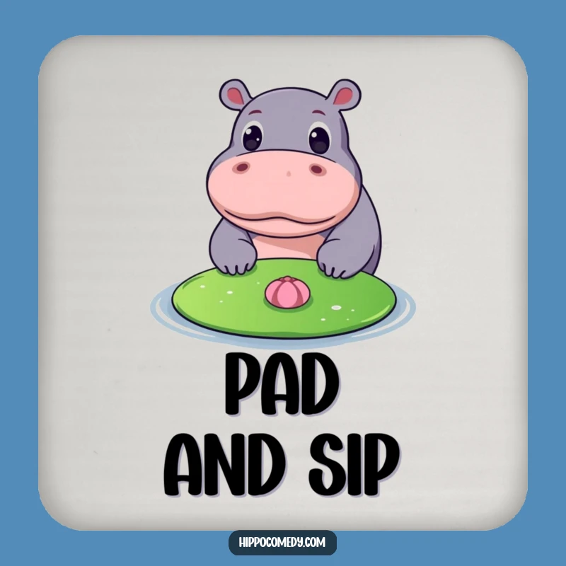 Funny Hippo Lily Pad Drink Coaster: Curious Protection for Surfaces Gift