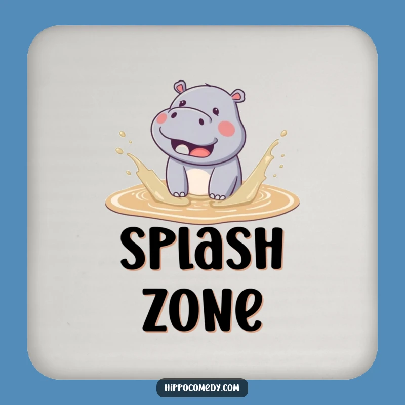Funny Kawaii Hippo Mud Splash Coaster - Cute Surface Protection