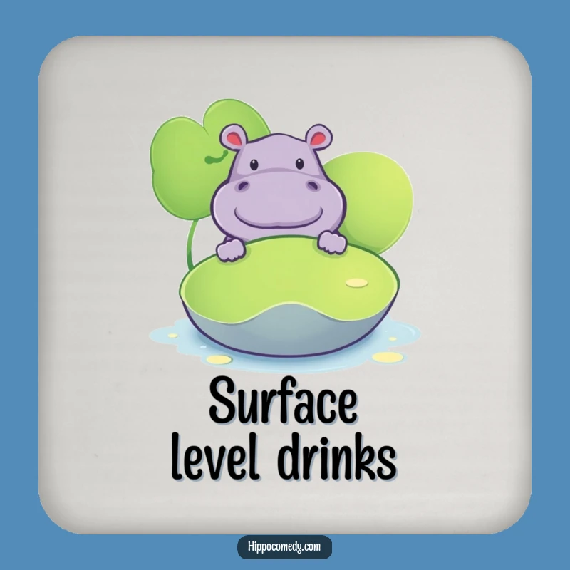 Funny Hippo Lily Pad Coaster - Protect Surfaces with Mystery