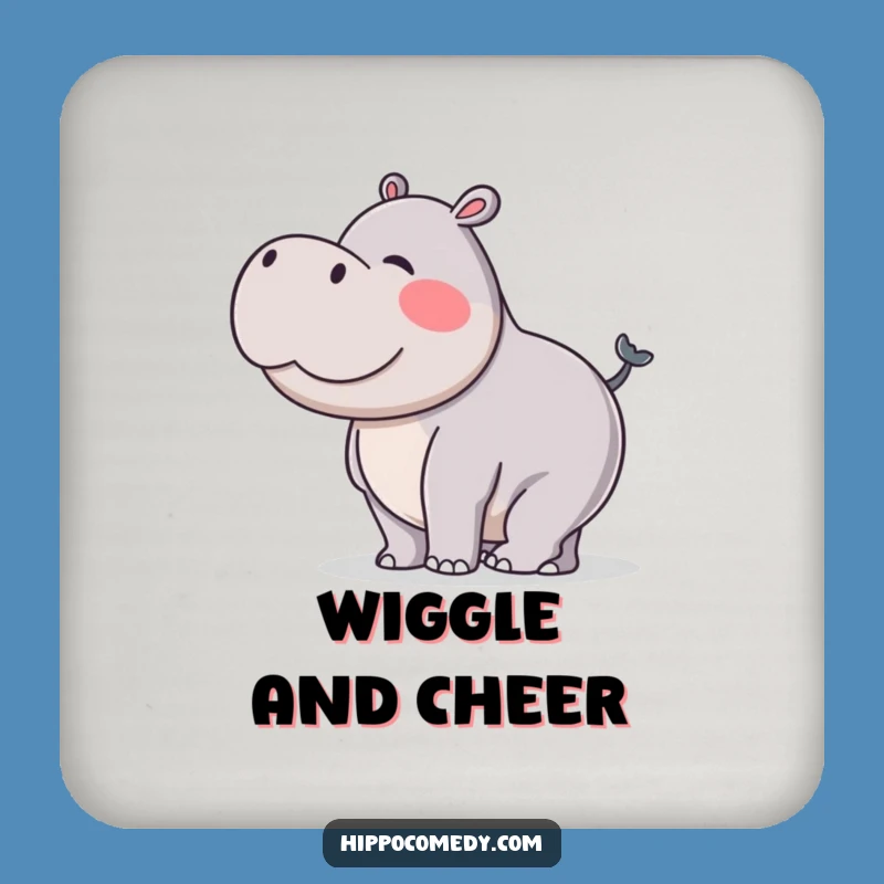 Funny Hippo Tail Wiggle Drink Coaster: Silly Protection for Surfaces Gift