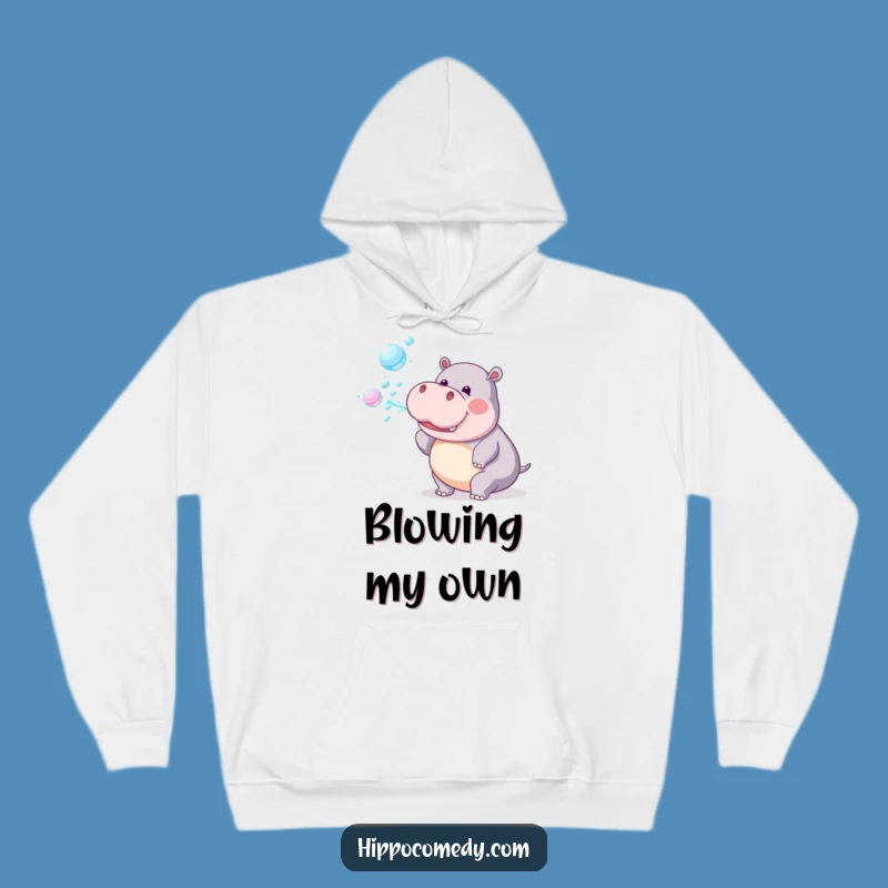 Funny Hippo Bubbles Hoodie: Cozy Playful Design, Warm & Whimsical Gift