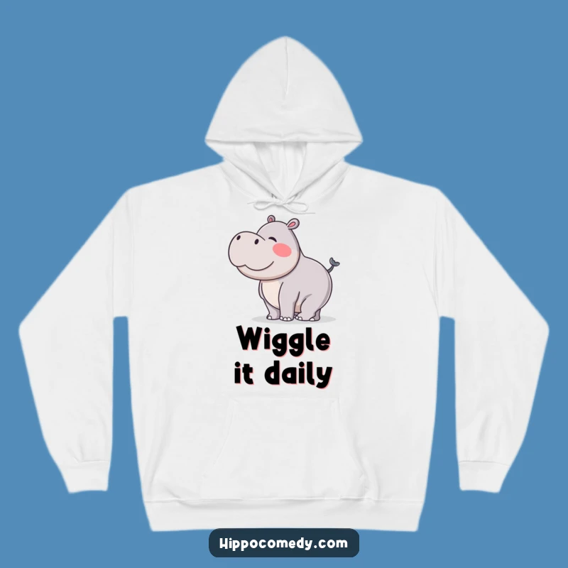 Cozy Funny Hippo Tail Wiggle Hoodie: Warm & Silly Hippo Gift
