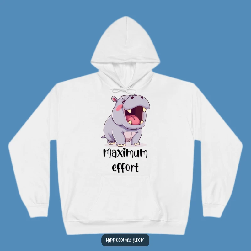 Cozy Funny Yawning Hippo Hoodie: Kawaii Hippo Comfort - Great Gift