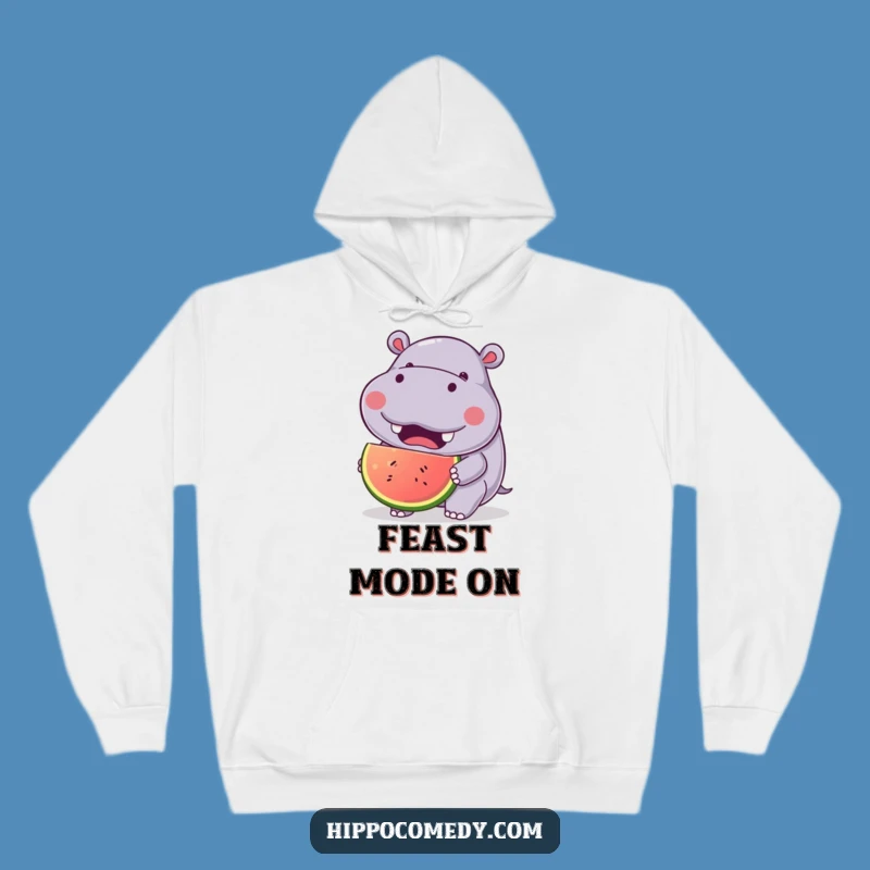 Cozy Funny Hippo Fruit Hoodie: Kawaii Joyful Wear - Comfort Gift