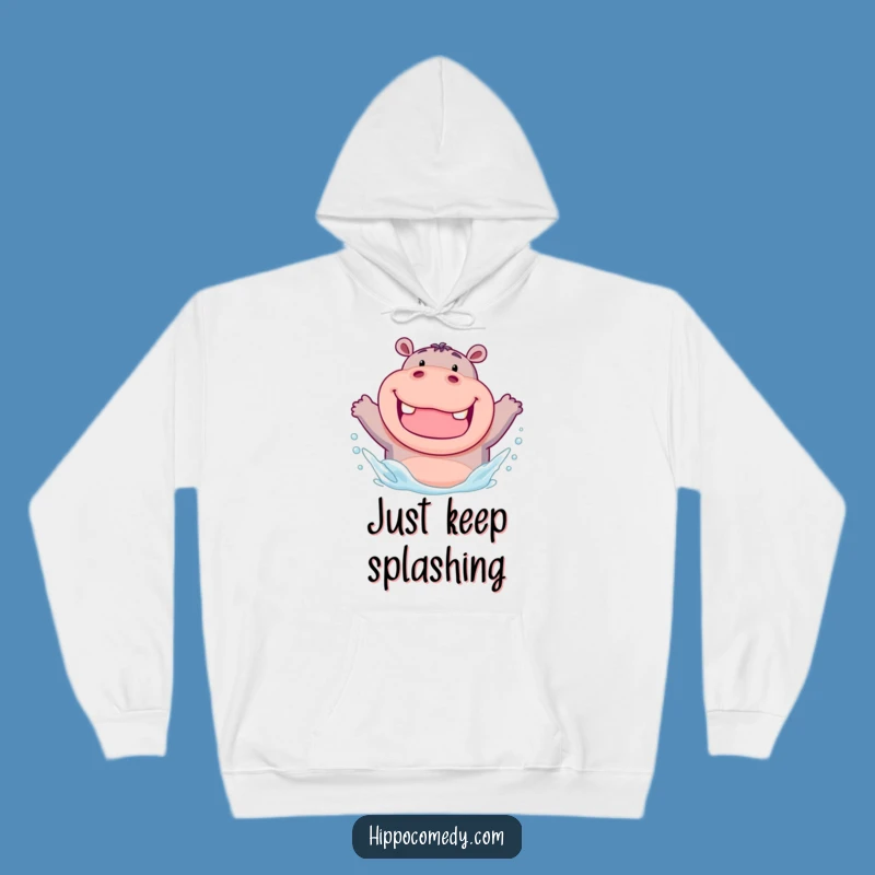 Funny Chubby Hippo Hoodie: Cozy Fun with Splashy Smiles