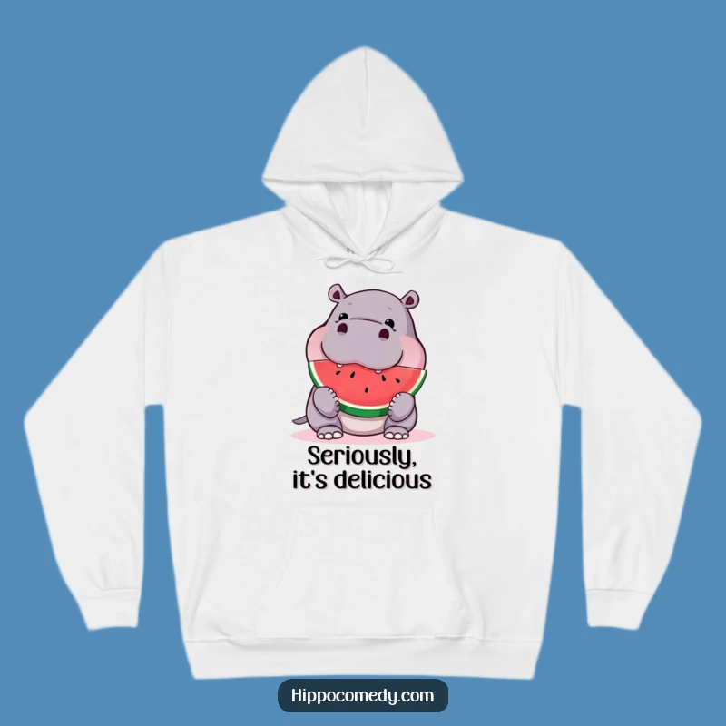 Funny Hippo Watermelon Hoodie - Cozy and Hilarious Apparel for All