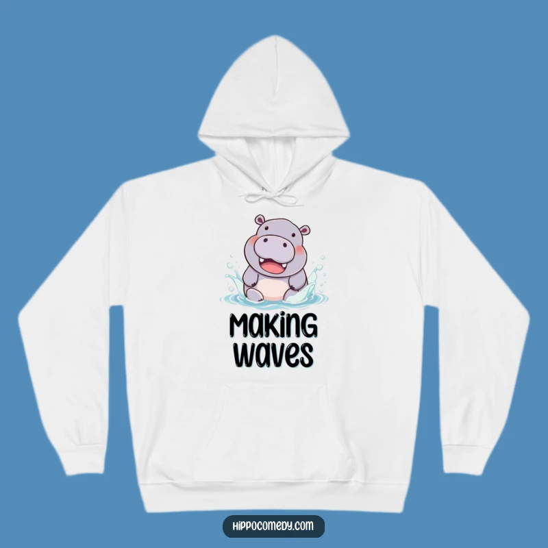 Funny Hippo Splash Hoodie: Chubby Animal Comfort, Cozy & Hilarious Gift