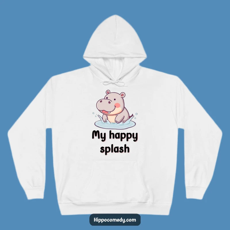 Funny Hippo Splashing Hoodie: Cozy Joy Gift for Water Play Lovers