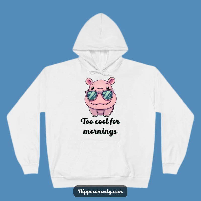 Funny Kawaii Hippo Cool Sunglasses Hoodie - Cozy & Stylish, Excellent Gift
