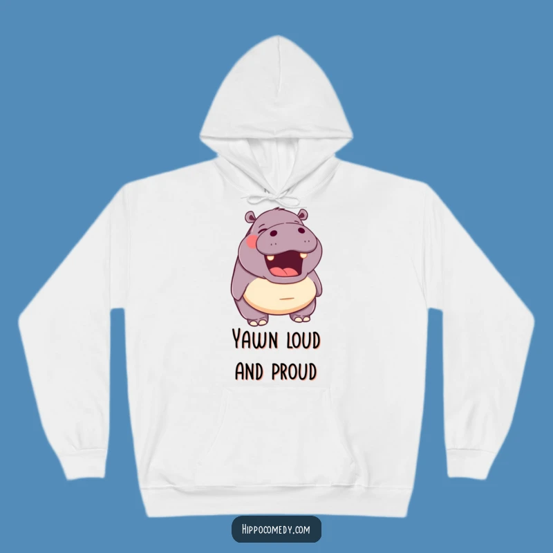 Cozy Funny Hippo Yawn Hoodie: Warm & Happy Hippo Gift for Comfort