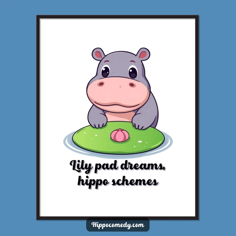 Free Printable Curious Hippo Art: Funny Downloadable Wall Decor with a Sense of Wonder