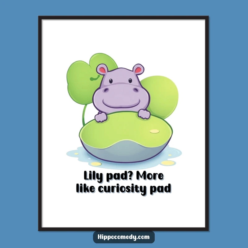 Free Printable Curious Hippo Art: Whimsical Downloadable Wall Decor for a Playful Room