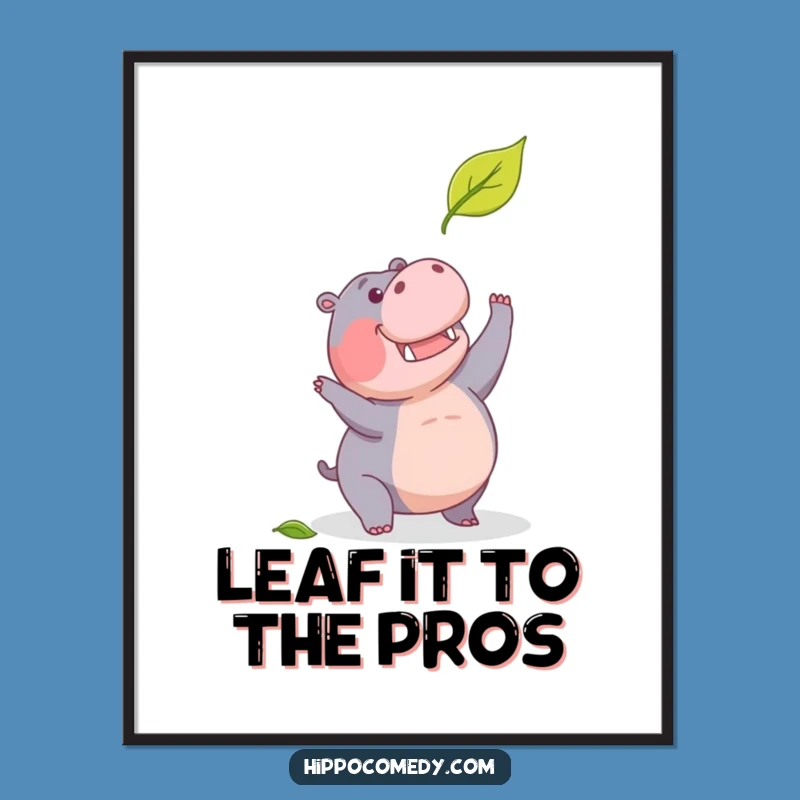 Free Printable Determined Hippo Wall Art: Quirky Animal Action Downloadable Decor