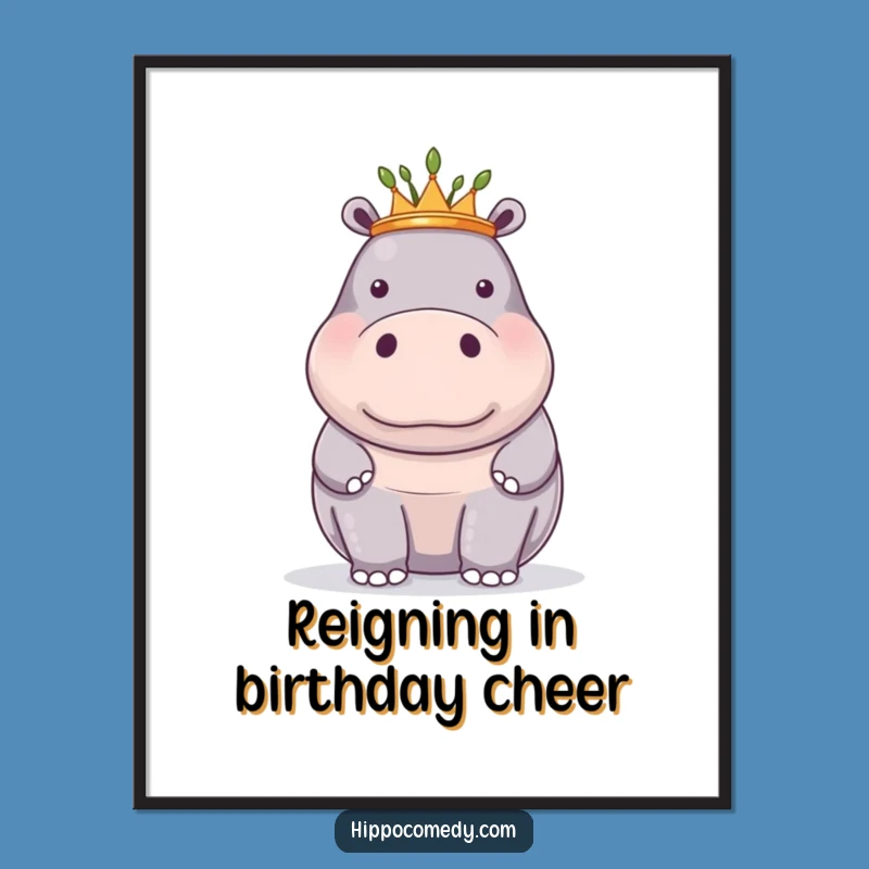 Free Printable Hippo King Wall Art: Majestic Animal Decor Downloadable with Regal Charm