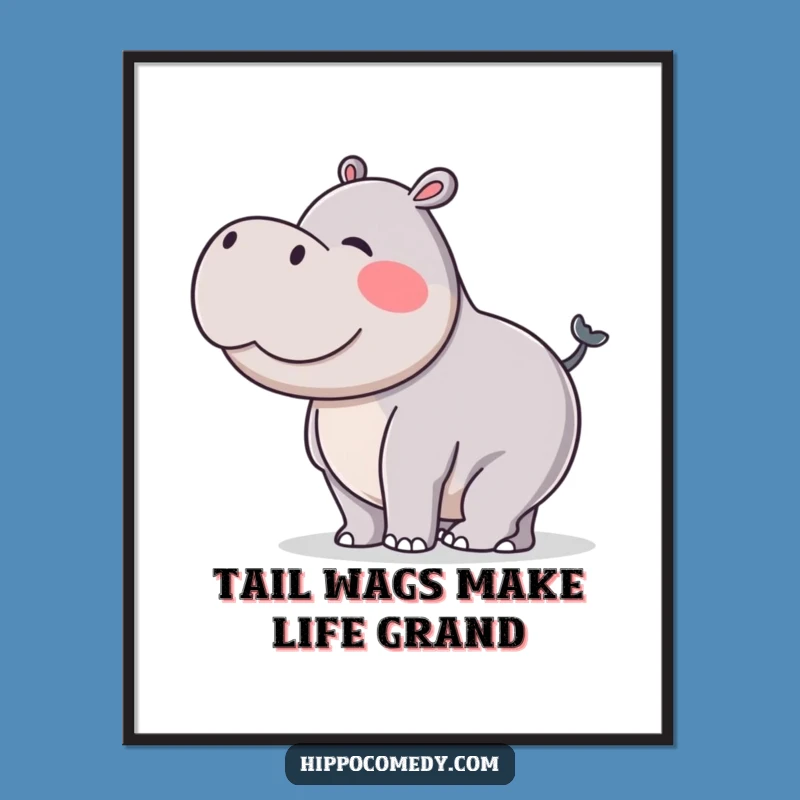 Free Printable Wiggle Hippo Art: Funny Downloadable Wall Decor for a Joyful Home