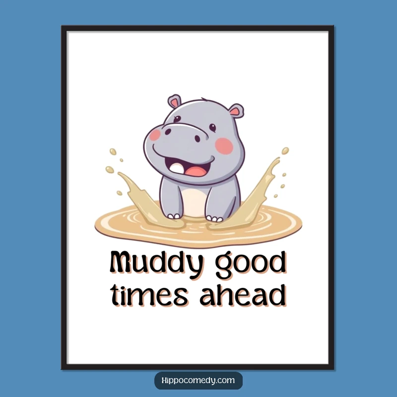 Free Printable Kawaii Hippo Wall Art: Splashy Fun for Any Room