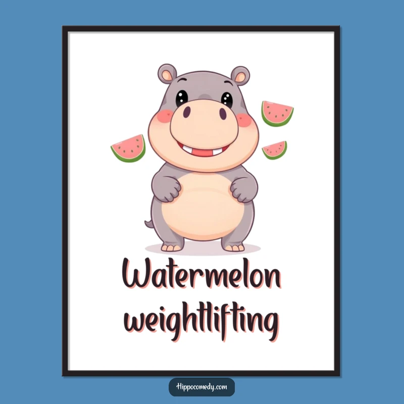 Free Printable Wall Art: Hippo Juggling Act, Funny Downloadable Art for Playful Decor