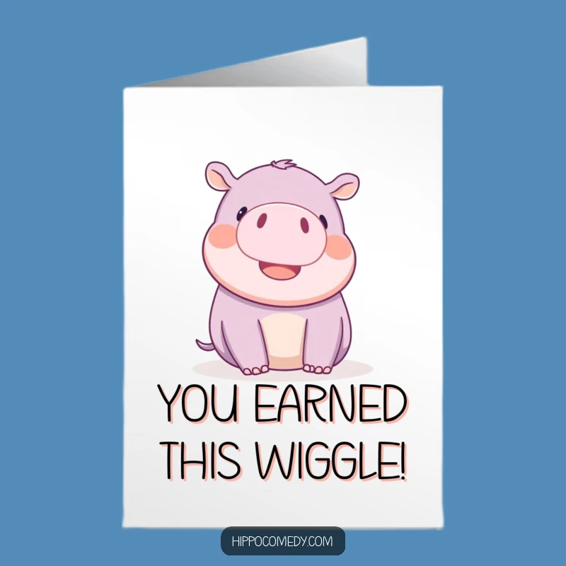 Free Printable Congrats Card: Funny Hippo Ear Wiggle Downloadable Gift