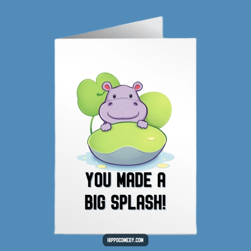 Free Printable Hippo Card: Celebrate with Curiosity, a Funny Downloadable Gift