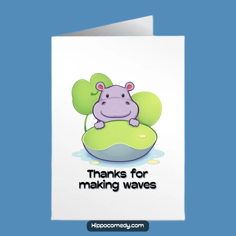 Free Printable Hippo Thank You Card: Thanks for a Surprise, Funny Gift