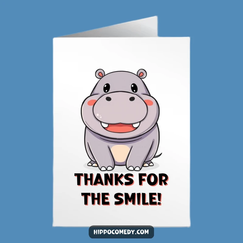 Free Printable Thank You Card: Happy Hippo Gratitude, Perfect Funny Downloadable Gift