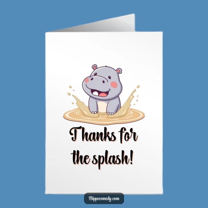 Free Printable Kawaii Hippo Thank You Card: A Splash of Gratitude