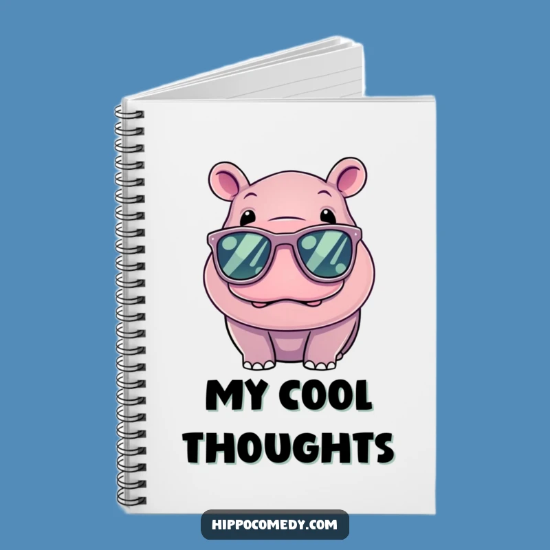 Funny Cool Hippo Sunglasses Notebook - Journal Your Thoughts, Perfect Gift