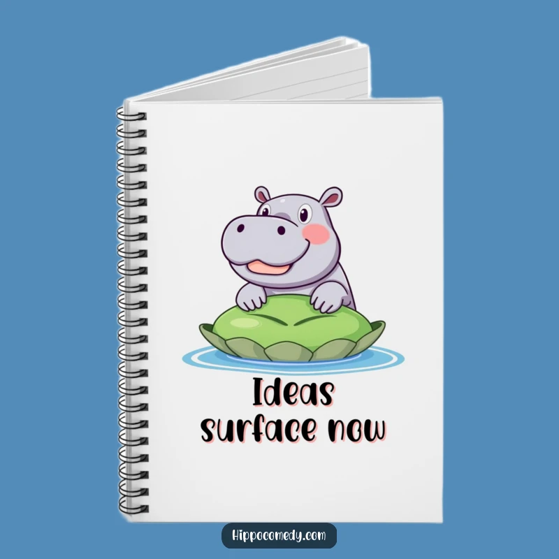 Funny Excited Hippo Notebook: Jot Down Fun, Lily Pad Funny Gift