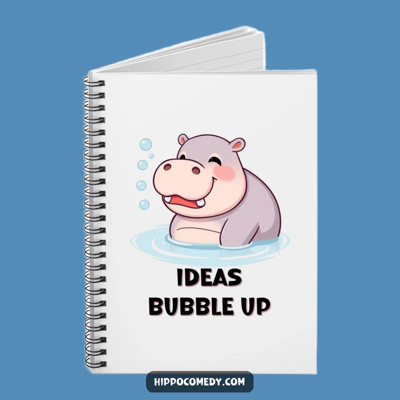 Funny Giggling Hippo Notebook: Bubbles Blowing Hippopotamus Journal, Writing Gift