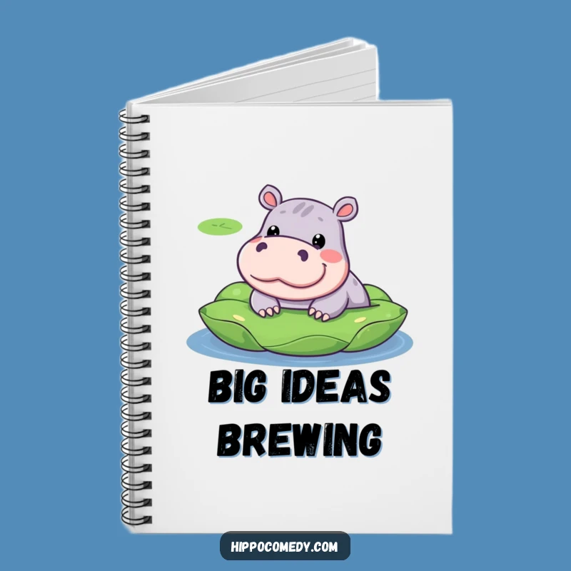 Funny Hippo Lily Pad Notebook - Cute Kawaii Journal for Silly Ideas