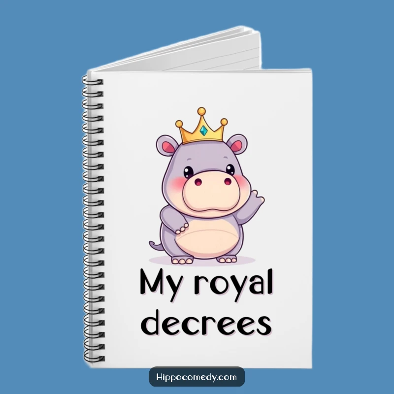 Funny Kawaii Hippo King Notebook: Jot Down Ideas with Royal, Comical Flair