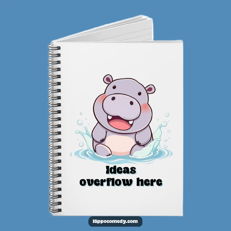 Funny Hippo Splash Notebook: Chubby Hippo Journal Cover, Creative & Humorous Gift