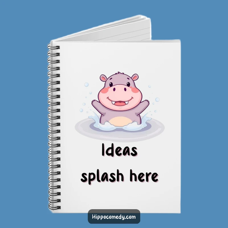 Funny Hippo Splash Notebook: Cute Hippopotamus Journaling Puddle Splashing, Writing Gift