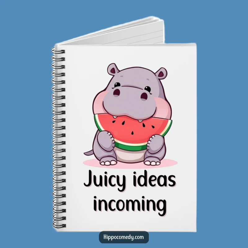 Funny Hippo Watermelon Notebook - Jot Down Ideas with Hilarious Flair