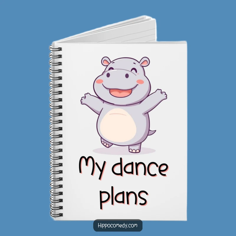 Funny Dancing Hippo Notebook - Jot Down Ideas with Joyful Flair
