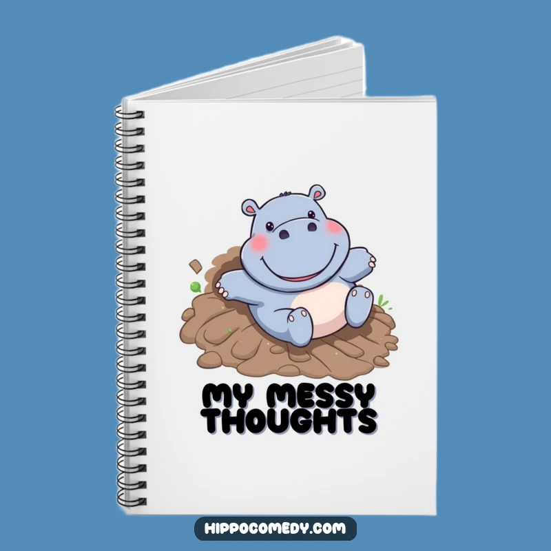 Funny Hippo Mudslide Notebook - Cute Cartoon Hippo Joyful Journal