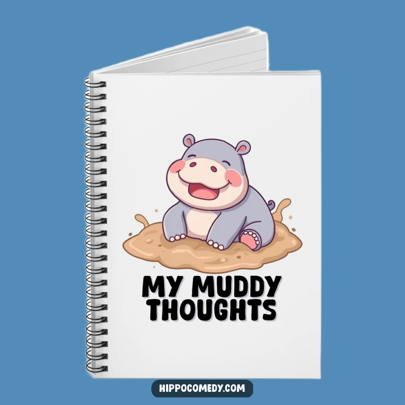Funny Hippo Mud Notebook - Journal Your Playfulness, Perfect Gift